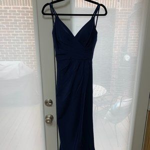 Long Navy Bridesmaid Dress